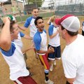 Vik Dudheker, center, and the rest of the members of Papa Smurf and the 9 Dwarfs celebrate their 4-1...
