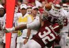 Arkansas tight end D.J. Williams bobbles a pass from Ryan Mallett after being hit by Alabama linebacker Eryk Anders in the third quarter Saturday at Bryant-Denny Stadium in Tuscaloosa, Ala. 