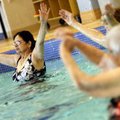 Usha Bagga (cq) (left) of Springdale and others follow along during Fibro Fit Tuesday at the Jones C...