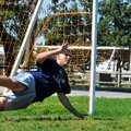<b>Diving for it</b>
Cesar Rueda, 19, of Rogers dove for the soccer ball while practicing with frie...