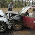 Arkansas State trooper Ted Grigson investivates a two car head on collission on Highway 71 just Sout...