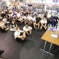 Fayetteville coach Daryl Patton speaks to his players after it was decided that FHS' game with Sprin...