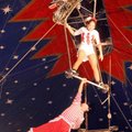 <b>Hang on and don't try anything funny</b>
Tight wire motorcyclist Nando Cavalini and trapeze arti...