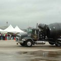  A cement mixer with Commercial Vehicle Systems LLC simulates a rollover accident on a J-turn to mem...