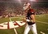 University of Arkansas quarterback Ryan Mallett runs off the field following Arkansas' 52-41 loss to Georgia on Sept. 19 at Razorback Stadium in Fayetteville. Arkansas hasn't won an SEC game at the stadium since 2007.
