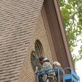 Woodworkers Brooks Montgomery, left, and Mark Jarecki, with Woodcrafters Unlimited in Fayetteville, ...