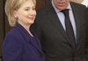 Diplomacy “still has chances to succeed” regarding Iran, Russian Foreign Minister Sergey Lavrov (right) said Tuesday in Moscow at a news conference with Secretary of State Hillary Rodham Clinton.