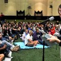 Michelle McCollum, 15, of Bentonville spoke to the crowd that gathered for the Fields of Faith event...