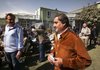 Abdullah Abdullah, an Afghan presidential candidate and the top rival of President Hamid Karzai, arrives at a news conference in Kabul, Afghanistan, on Thursday.