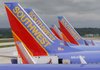 Southwest Airlines jets are seen parked at their gates at Baltimore-Washington International Airport in Baltimore in this file photo.