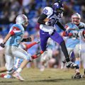 Fayetteville senior receiver Josh Hale (80) leaps to avoid Fort Smith Southside senior defensive bac...