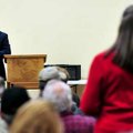 U.S. Congressman John Boozman answered a question from Jan Lea of Rogers during a town-hall meeting ...