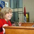 Deborah Groom speaks during an Exchange Club meeting Wednesday in Fayetteville. She is the interim U...