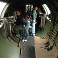 Rebecca Cantu, left, and Amy Shalhoub take a tour of a World War II B-17G Flying Fortress on Tuesday...