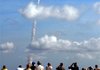 People pack Kennedy Point Park in Titusville, Fla., on Wednesday to watch the test launch of NASA’s Ares I-X rocket as it lifts off from the Kennedy Space Center.