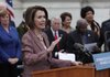 House Speaker Nancy Pelosi of California announces the health care overhaul bill on Capitol Hill in Washington.
