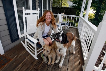 Denise Holmes and her dogs ...