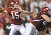 Arkansas sophomore quarterback Ryan Mallett passes during the second half of the Hogs’ 52-41 loss to Georgia Sept. 19 in Razorback Stadium.