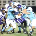 Fayetteville junior quarterback Brandon Allen, center, is sacked by Har-Ber senior linebacker Jacob ...