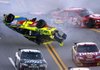 Batesville’s Mark Martin (5) flips during an accident on the final lap of the AMP Energy 500 in Talladega, Ala., on Sunday.