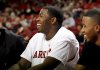 Brandon Mitchell sits on the bench while watching the Arkansas-Dillard game on Monday.