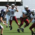 Springdale High’s Joseph Calcagni looks to pass against Fayetteville on Oct. 3 in Fayetteville.