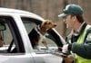 Sally, a beagle owned by Bryan and Michelle Sbabo of Fayetteville, watches as Clark Reames, forest service biologist and recreation director of the Mount Magazine Ranger District, asks them questions as part of an exit survey Sunday at Cameron Bluff Campground.