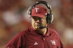 Troy Coach Larry Blakeney says he never guaranteed a victory over Arkansas, despite several reports that he had, calling such claims “stupid.” 