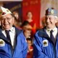 Vaughn Dablemont (left) and Bill Perry, both of the American Legion Post 100 Honor Guard, are introd...