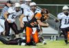 Gravette’s Michael Croasdell 
breaks a tackle during a touchdown run Oct. 9 against Huntsville.