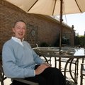 Tom Galyon enjoys his favorite space, his enlcosed garden at his home in Rogers.