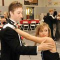 Bentonville High School senior Neil Bruner and junior Kaitlyn Patterson practice the tango before he...
