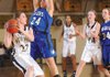 Rogers High forward Elizabeth Ballard pressures West Fork guard Missy Worley during the first half on Nov. 19 in the Tiger Dome in West Fork.