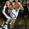 Fayetteville’s Kikko Haydar guards Jenks’ Tanner Bushyhead in the first half of their game Tuesday.