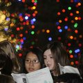 Students from Springdale’s Helen Tyson Middle School sing Tuesday at the Fayetteville Square as part...