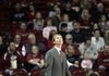 Arkansas head coach John Pelphrey looks up at the scoreboad against East Tennessee State Friday at Bud Walton Arena in Fayetteville.