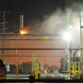 Emergency responders arrive Wedneday on the scene of a fire at the Cargill Turkey plant in Springdal...
