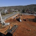 Drilling crews work Thursday at the Washington County Courthouse parking deck site. The drilling to ...