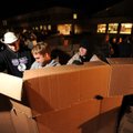 Fayetteville High School senior Bryce Roberts, left, and senior Brad Hollenbeck, right, hold the sid...