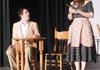 Joseph (Josh Cohorst) shares a moment with Lauren Bacall and Humphrey Bogart during the NorthWest Arkansas Community College production of “Hotel Cassiopeia.” The drama is on stage in White Auditorium this weekend and next. 
Joseph orders from a waitress (Caitlin Howle) in “Hotel Cassiopeia.”