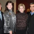 NorthWest Arkansas Community College President Becky Paneitz, second from right, visits with college...