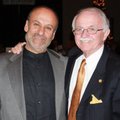 Youth Bridge honoree Fadil Bayyari, left, and Master of Ceremonies Dick Trammel stand for a photo at...