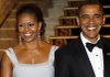 First Lady Michelle Obama and US President Barack Obama at a banquet in Obama's honor in Oslo on Thursday.