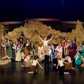 The cast of “Amahl and the Night Visitors” performs recently.