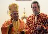Bishop Antoun Khouri of the Diocese of Miami and the Southeast, left, consecrates the new St. Nicholas Antiochian Eastern Orthodox Church building in Springdale on Dec. 6. At right is the Rev. John Atchison, priest of the local parish.