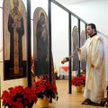Deacon Vladimir Lange uses the censer during the divine liturgy at St. Nicholas Antiochian Eastern O...