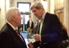 Sen. Richard Lugar (left), R-Ind., and Sen. John Kerry, D-Mass., confer after the passage of the $1.1 trillion spending bill on Capitol Hill in Washington on Sunday.