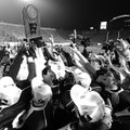 Shiloh Christian players celebrate the Saints’ 56-20 win over Lonoke in the Class 4A state champions...