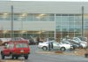 Employees arrive early Monday at the new Hewlett-Packard office building in Conway’s Meadows Office and Technology Park. 