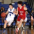 Rogers’ Branden Gentz, left, drives past Webb City’s Austin Daniel on Saturday during the championsh...